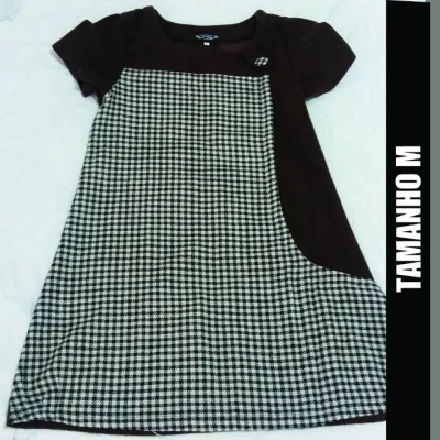 Vestido Vintage (marron + Quadriculado) Tamanho M