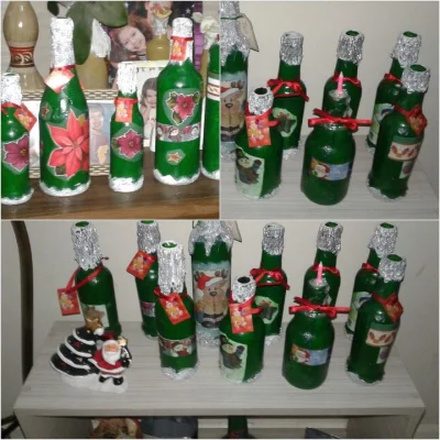 Garrafas Decoradas Natal
