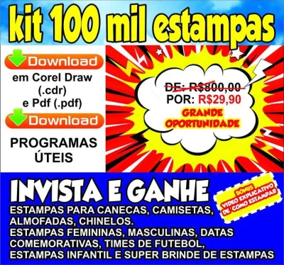 100 Mil Estampas + Corel+ Fontes+ Estampas Premium + Bolsomi