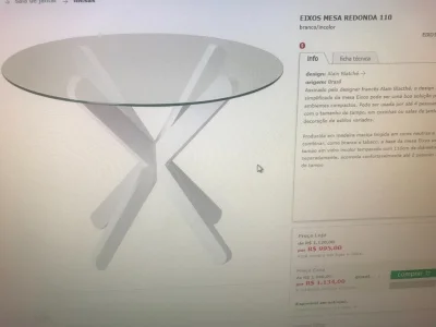 Mesa Tokstok Envelopado o Vidro de Branco