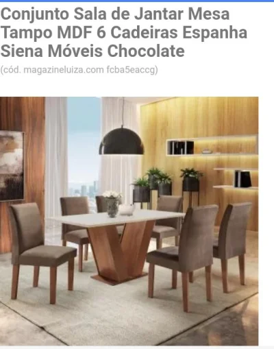 Conjunto de Sala com 6 Cadeiras