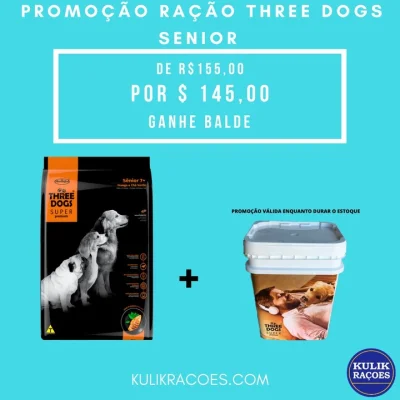 Ração para Cachorro Three Dogs Sênior