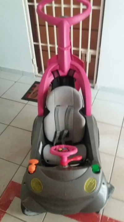 Carrinho Passeio Infantil Marca: Smart, Cor: Rosa e Cinza