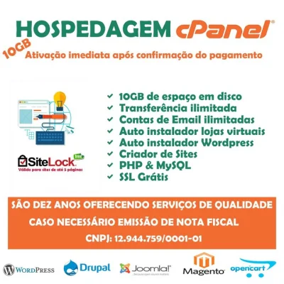 Hospedagem de Site + Ssl Grátis + 10gb de Espaço