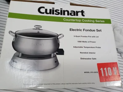 Panela Elétrica Cuisinart para Fondue, Aço Escovado, 110v, 1000w