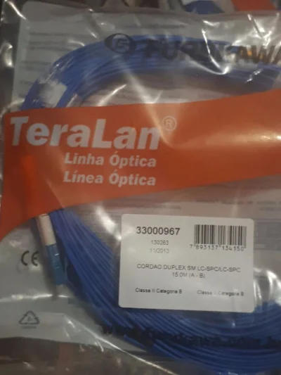 Cordão óptico Duplex Sm Lc Spc/lc Spc 15.0m