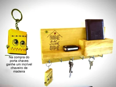 Porta Chaves de Madeira Pinus