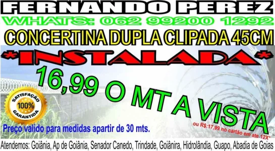 Concertina Dupla Clipada 45cm Goiania Preco