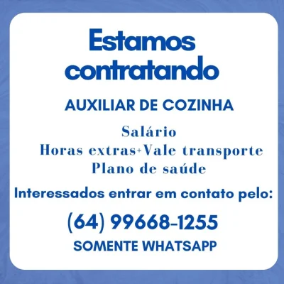 Temos a Vaga Perfeita para Você Que Quer Ser Auxiliar de Cozinha