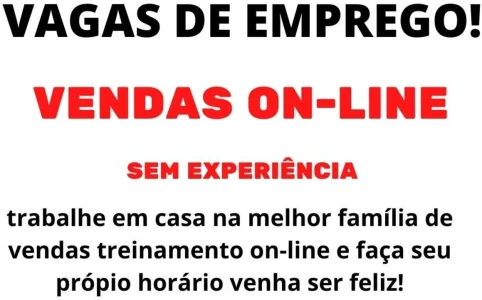 Vaga de Emprego Vendas Online