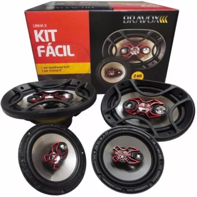 Kit Facil Bravox 1 Par 6 Polegadas 1 Par de 6x9