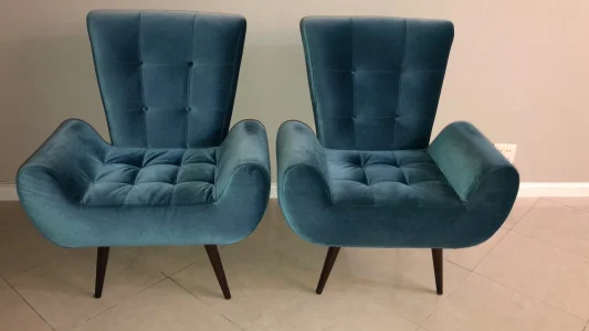 Vendo 2 Poltronas em Suede Azul