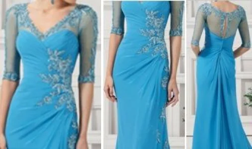 Vestido Festa Azul Tiffani