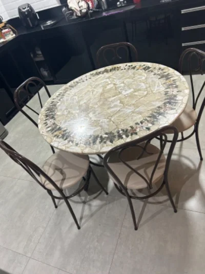 Mesa de Jantar Redonda 5 Lugares