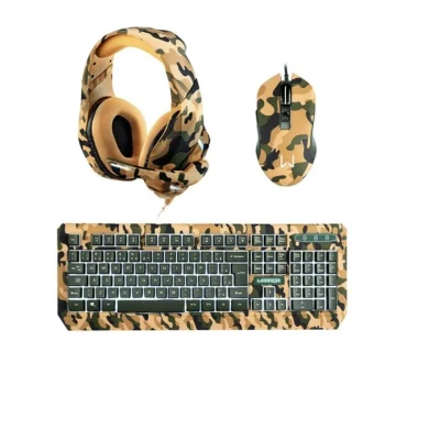 Kit Gamer – Teclado e Mouse -tc249 Army Kyler Warrior e Headset Strato