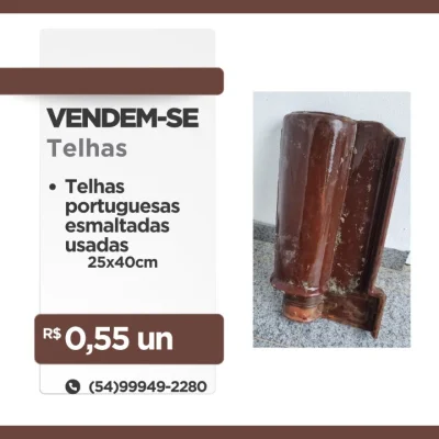Vendo Telhas Portuguesas Esmaltadas