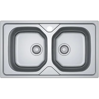 Cuba Dupla Franke Aço Inox Escovado Nova Furo para Misturador