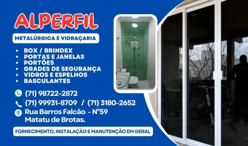 Alperfil Metalúrgica é Vidraçaria Manutenção em Geral