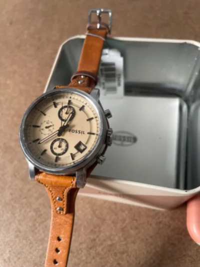 Relógio Fóssil Novo com Pulseira de Couro Original