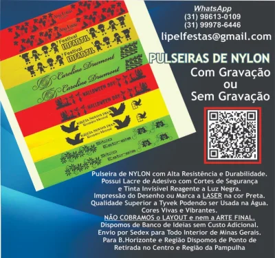 Pulseiras para Festas e Eventos