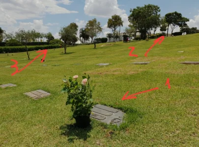 Descanso na Paz. Jazigo no Cemitério Parque das Alléias