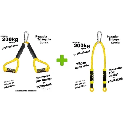 Kit Corda Puxador Triângulo + Tríceps Profissional