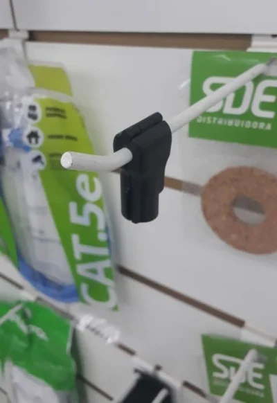 Kit 60 Travas p/ Gancheiras Expositora Stop Lock + 01 Chave