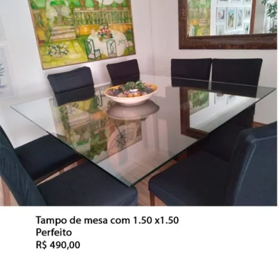 Tampo de Vidro P Mesa