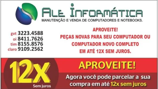 Venda de Computadores e Notebooks Novos em Até 12x sem Juros