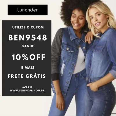 Jean Lunender - 10%off + Frete Grátis Cupom Ben9548