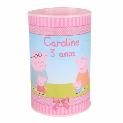 Kit 30 Lembrancinha Cofrinho Personalizado Peppa Pig