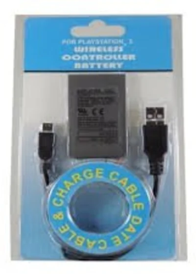 Kit Bateria p/ Controle PS3 Dualshock 3 1800mah + Cabo Usb