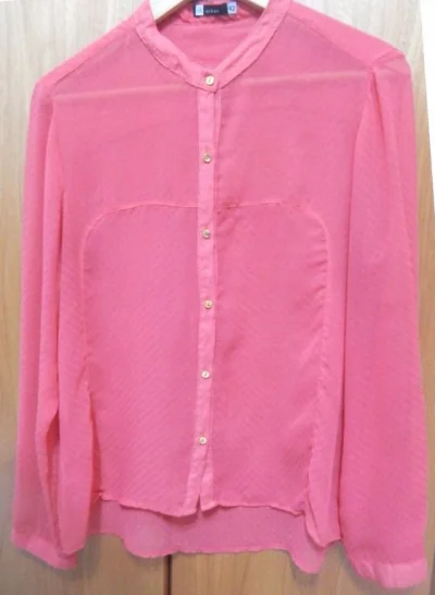 Camisa Rosa com Botões Dourados Nova