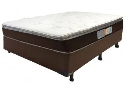 Cama Box Casal (box + Colchão) Luckspuma Mola - 24cm de Altura