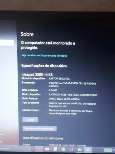 Notebook Ideapad 330s Ultrafino