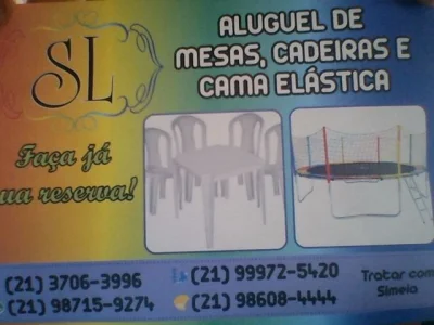 Aluguel de Masas e Cadeiras e Cama Elastica
