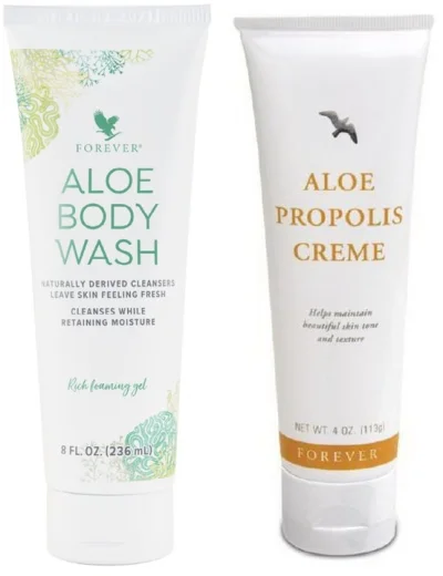 Kit Banho e Hidratação Aloe Body Wash e Aloe Própolis Creme