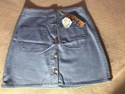Saia Jeans Cintura Alto
