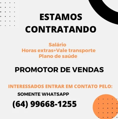 Vaga para Promotor de Vendas