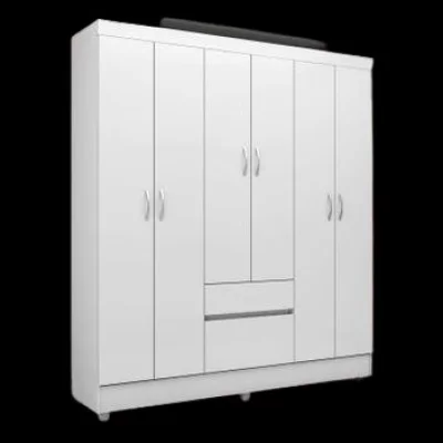 Guarda Roupa Casal 6 Portas 2 Gavetas Flash II Demóbile Branco