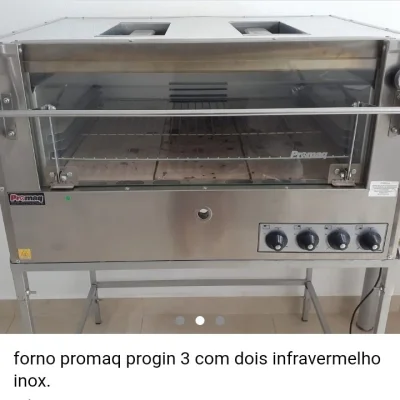 Forno Promaq Progin 3 Inox á Gás com 2 Infravermelho