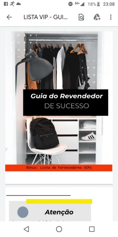 Ebook com Lista de Fornecedores