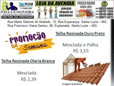Telha Olaria Branca Promoção