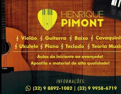 Aulas: Violão Guitarra Baixo Teclado Piano Cavaquinho Ukulele
