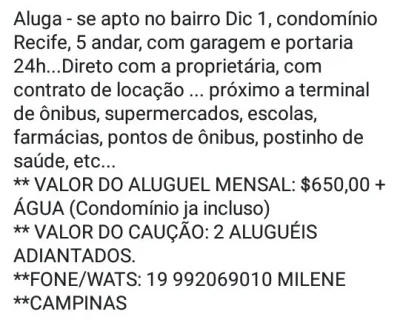 Alugo Apto no Dic 1
