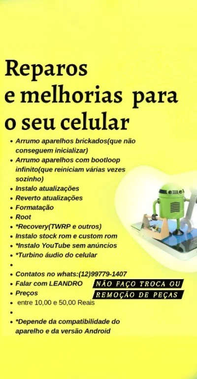 Faço Reparos e Melhorias no Seu Celular