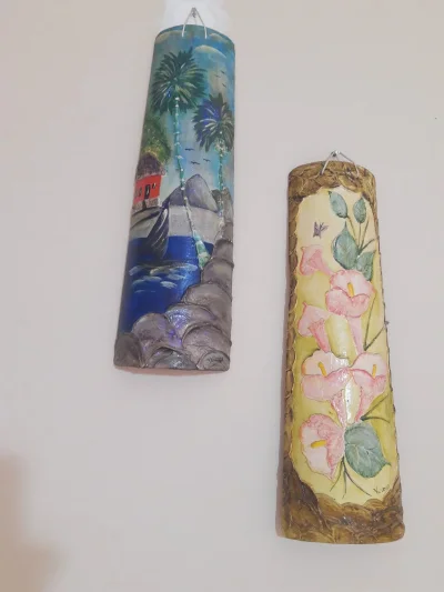 Kit telhas decorativas pintadas a mão