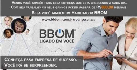 Ganhe de R$ 160 a 800 Mensal ou Mais na Bbom