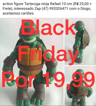 Action Figure Tartaruga Ninja Rafael 10 Cm