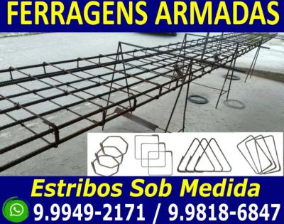 Construção - Viga e Coluna com Estribos Sob Medida